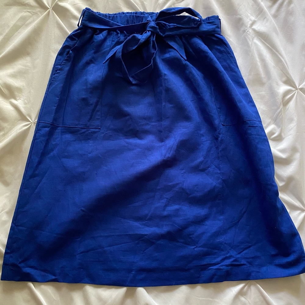 Bold Blue J.Crew Paperbag Cinch Skirt w/ Pockets!